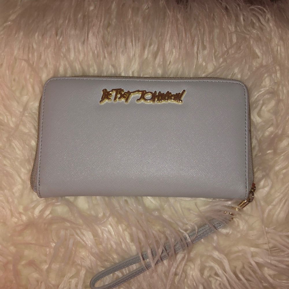 Betsey Johnson blue/grey wristlet